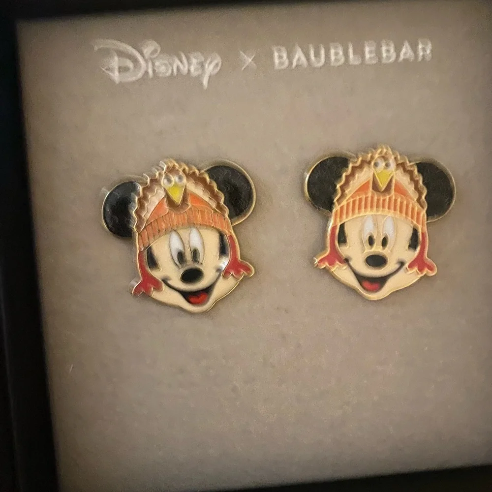 NEW Disney BaubleBar Thanksgiving Mickey Mouse earrings